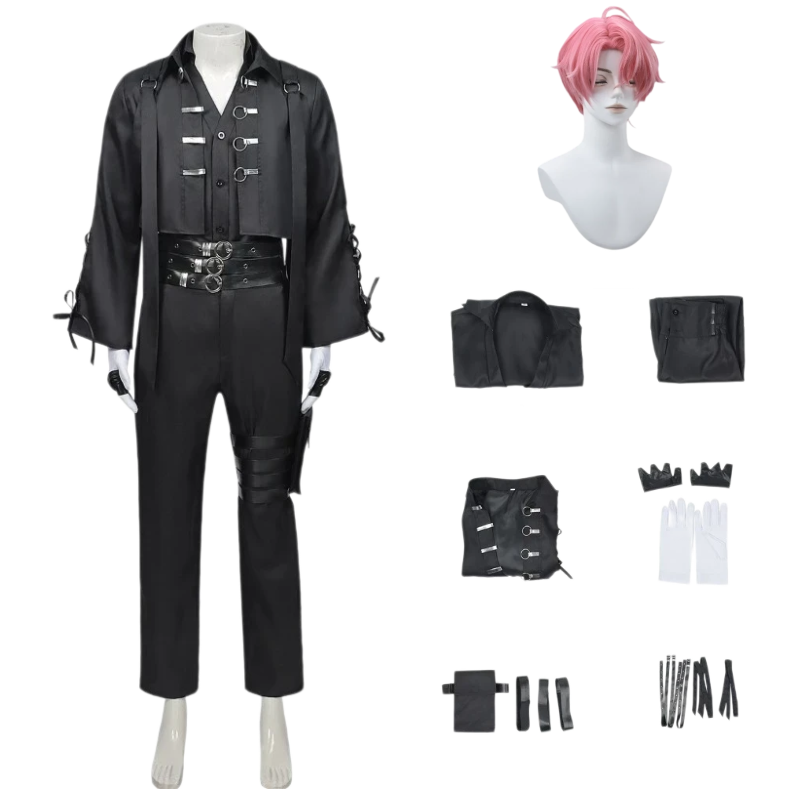 Men'S Accessories With Suits - Anime Tamon Fukuhara Cosplay Costume Black